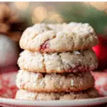 Freshly baked Santa’s Whiskers Cookies on a festive plate