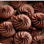 Piped Chocolate Butter Cookies on baking tray